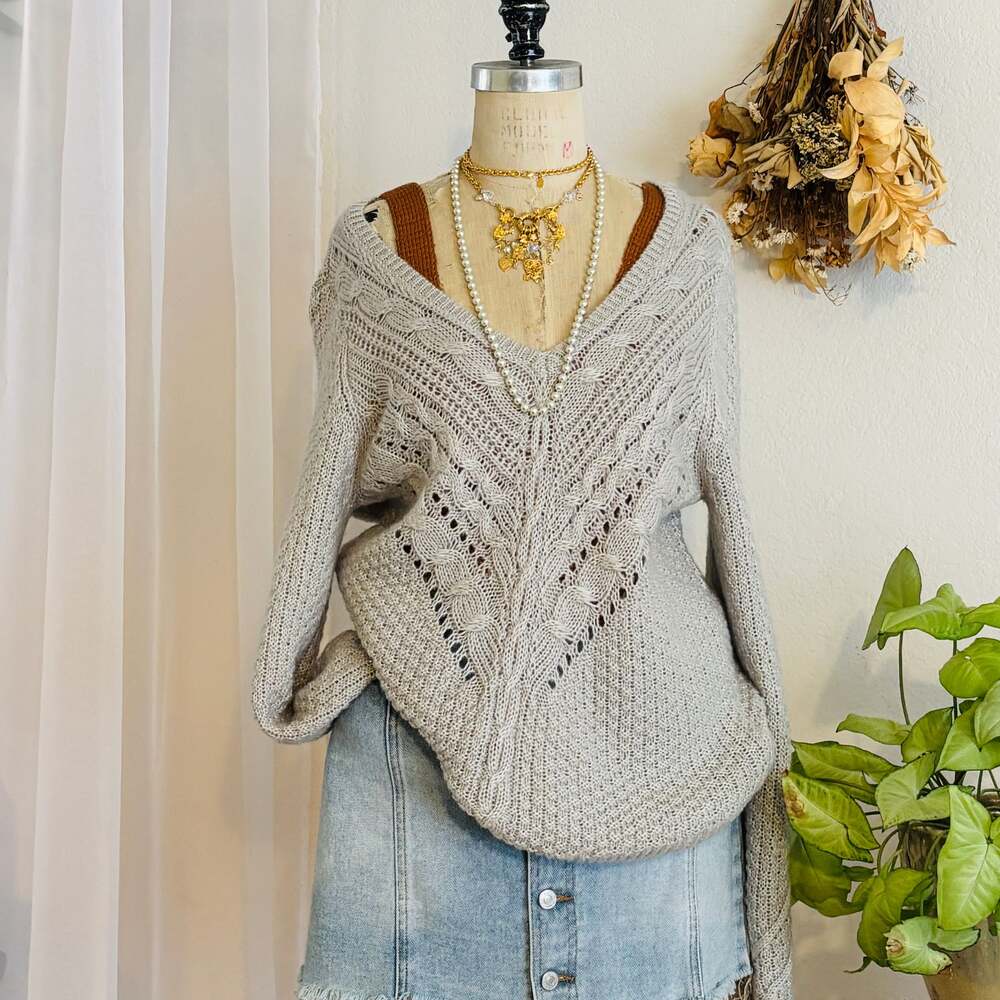 H&M Edition Sweater knit cable silver gray
